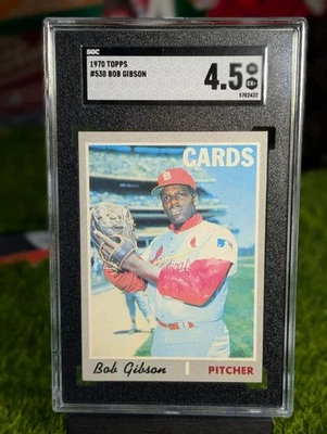 1970 Topps #530  BOB GIBSON  HOF St. Louis Cardinals  SGC 4.5 VG EX+ - Image 1 of 2