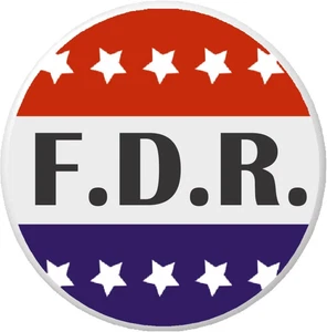 F. D. R. rot weiß blau Sterne 2,25" großer Magnet Präsident Franklin Delano Roose - Bild 1 von 2