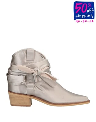 PVP €180 TOSCA BLU STUDIO Botines Satinados US6.5 UK4 EU38 IT37 Bordes Deshilachados Foto 1 de 4