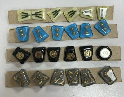 Handmade Buttons Mixed Bundle Resin Rounded Rectangular Safety Pin Matchsticks 9 - Image 1 of 4