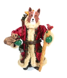 Christmas Possible Dreams Standing Collie Dog Woodland Santa Clothtique - Picture 1 of 6