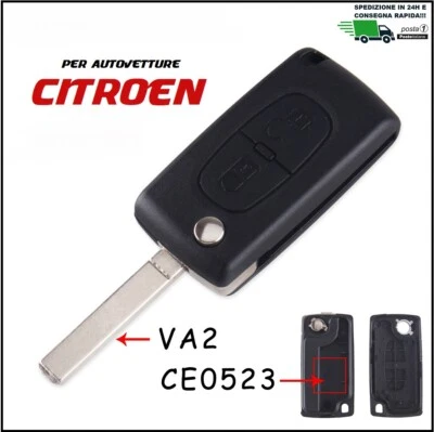 GUSCIO SCOCCA RADIOCOMANDO CHIAVE 2 TASTI PER CITROEN C2 C3 C4 C5 C6 407 CE0523