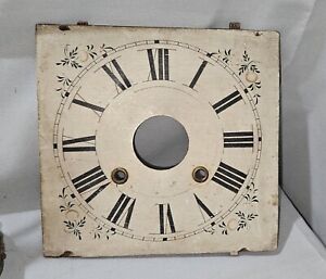 Antique DECORATIVE Primitive WOODEN CLOCK FACE from Grandfather Clock
