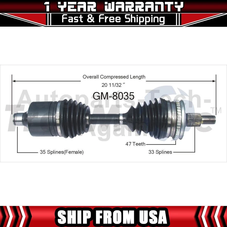 Eje CV delantero izquierdo TrakMotive 1 para Chevrolet Lumina 1990-1999 Foto 1 de 1