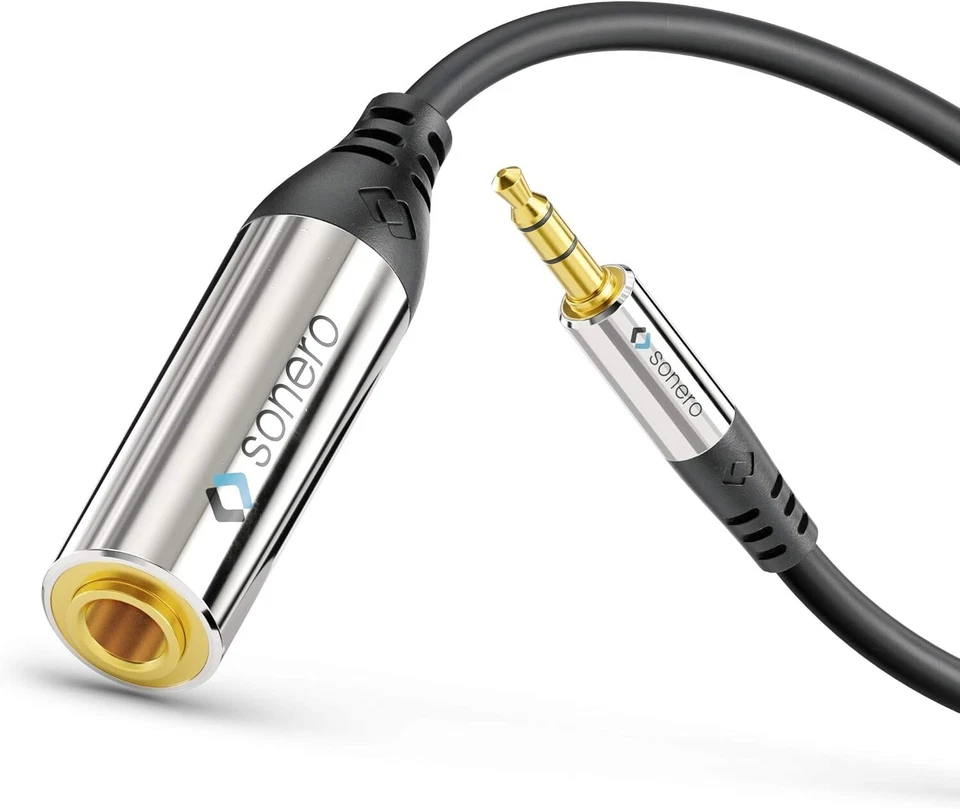 SONERO Stereo Klinken Adapter 3,5mm Klinken Stecker auf 6,3mm Klinken Buchse 0,25m