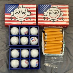 12 DANNY FIRST GOLF BALLS “AMERICANS DO IT BETTER” & Aprox 144 DIXON GOLF PENCIL - Picture 1 of 12