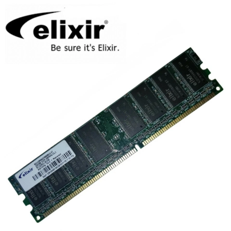 ELIXIR M2U25664DS88C3G-5T 1X256MB MEMORIA RAM DDR-400MHZ PC3200U - Immagine 1 di 1