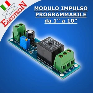 MODULO RELE' 12V TEMPORIZZATORE IMPULSO Regolabile 0-10sec TIMER NE555 10A/250V - Foto 1 di 3