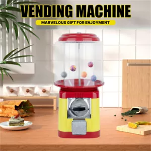 16" Kids Gumball Machine Coin Operated Bank Yellow Bubble Gum Candy Dispenser - Picture 1 of 10