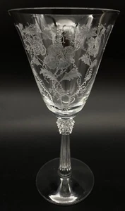 Fostoria Water Goblet - Shirley Pattern - Clear Glass - Elegant Vintage Stemware - Foto 1 di 2
