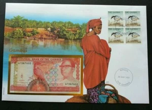 [SJ] Gambia Daily Life 1997 Bird Fauna FDC (banknote cover) *rare - Picture 1 of 5