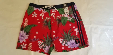 NWT!  MEN'S HURLEY/47 BRAND PHILADELPHA PHILLIES PHANTOM SWIMMING TRUNKS SIZE 36 Cover