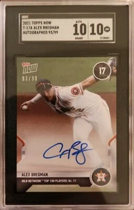 2021 Topps Now MLB Network's Top 100 #T-17 Alex Bregman Black Auto SGC 10/10 - Picture 1 of 3