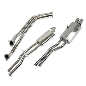 Edelstahl Auspuffanlage Abgasanlage 2-Flutig 76mm für BMW E36 320i 325i M50 M52 - Afbeelding 1 van 10