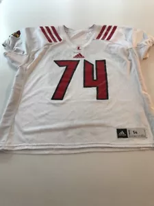 Game Worn Used Louisville Cardinals UL Football Jersey Adidas Size 54 #74 - Picture 1 of 4