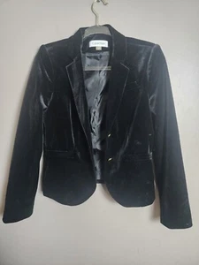 Calvin Klein Women's Black Velvet Blazer Size 10P - Picture 1 of 6