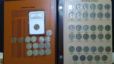 140+ BUSINESS & PROOF JEFFERSON NICKELS LOT . LOOSE COINS & ALBUM . NGC MS67 Cover