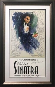 Música LeRoy Neiman "The Conference" Frank SINATRA Hofstra ENMARCADA Y FIRMADA A MANO - Imagen 1 de 5