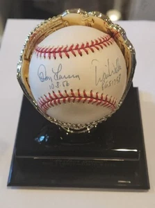 Don Larsen David Wells signierte Baseball perfekte Spiele mit Etui / 1956 - Bild 1 von 6
