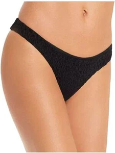 Aqua Swim 284768 Women's Smocked Bikini Bottom Black Small - Picture 1 of 2