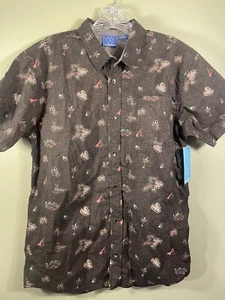 NWT Burnside Boy's Button UpWoven Shirt Black X-Large (US: 18) Hawaiian - Picture 1 of 9