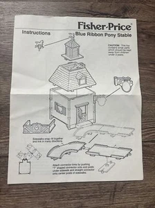 Vintage 1988 Fisher Price Precious Places Blue Ribbon Pony Stable Instructions - Picture 1 of 3