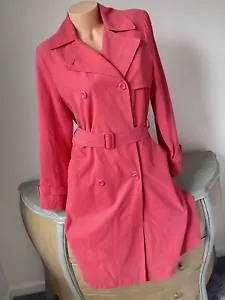 LONDON FOG Coral Double-Breasted Midi Trench Coat - SZ S Women’s Beautiful - Picture 1 of 14