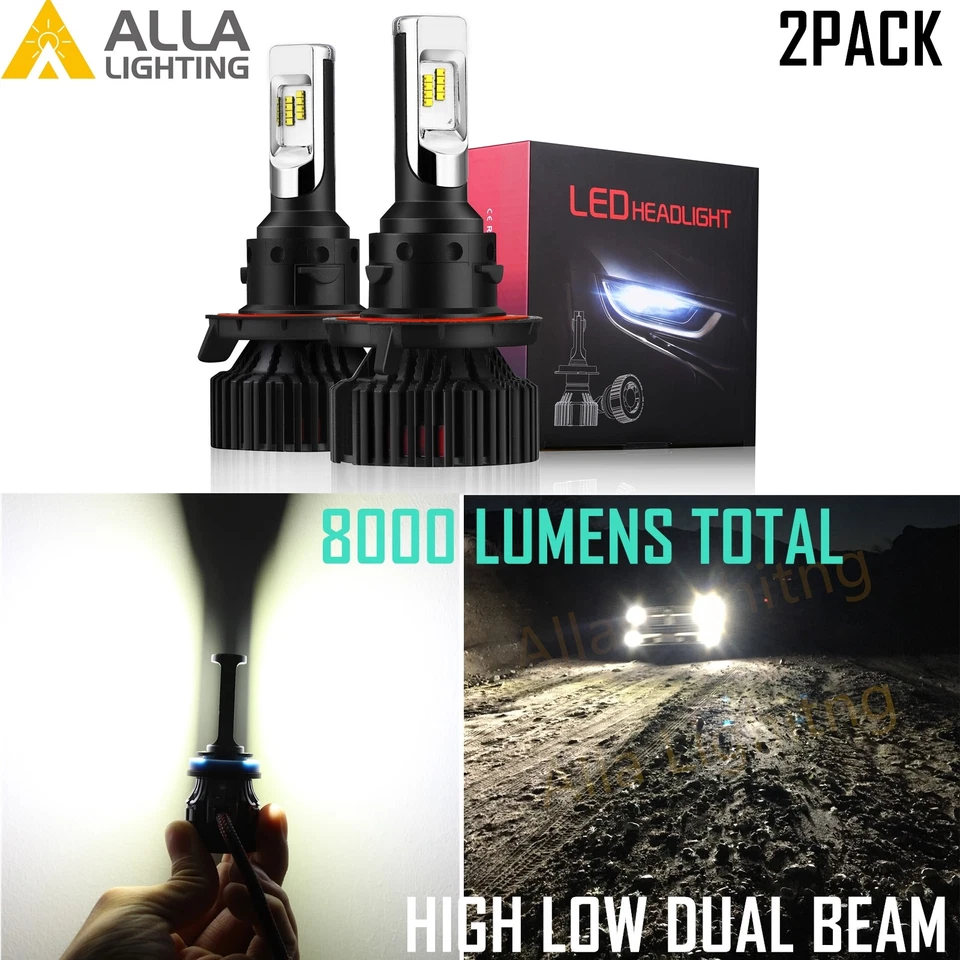 AllaLighting LED Headlight Bulb 9008 High Low Beam Conversion Kit for Ford White - Image 1 of 4