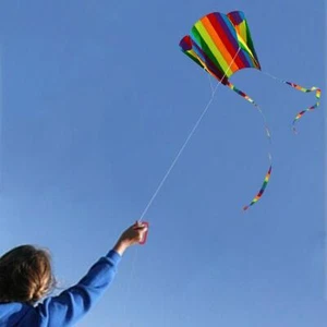 Kids Adult Rainbow Small Pocket Kite + Color Double Outdoor Fun F2AU- Pouch N7E2 - Picture 1 of 10