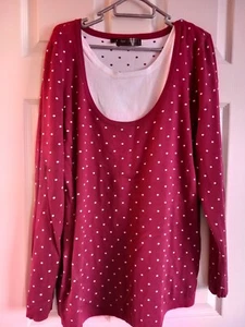 Ladies Bonprix Maroon/white Jumper Size L - Picture 1 of 2