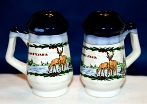 Vintage Pennsylvania State Souvenir Salt & Pepper Shaker Taiwan 3" Tall - Picture 1 of 3