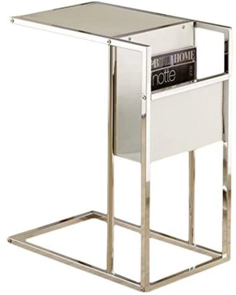 NOVA mesa de lanche cromada com vidro fosco - retirada em Houston - Imagem 1 de 1