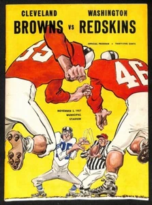 1957 Cleveland Browns vs. Washington Redskins NFL Football Game Program 196120 - Picture 1 of 3
