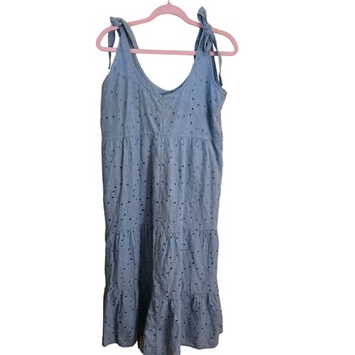 VALENTINO Maxi prendisole Valentina Naldi nuovo con etichetta Made in Italy bambino blu occhielli midi taglia M