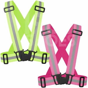 55 Sport High Visibility Safety Vest Cycling Running Hi Vis Run Sash Adult Kids - Picture 1 of 16