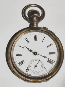Taschenuhr Herren 800 SILBER antik defekt DEKO Ersatzteile - Bild 1 von 9