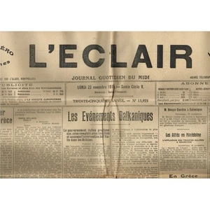 L'ÉCLAIR 22-11-1915 Incendie Maison AZAÏS à BEAUCAIRE PINET Tentative de Meurtre - Picture 1 of 5