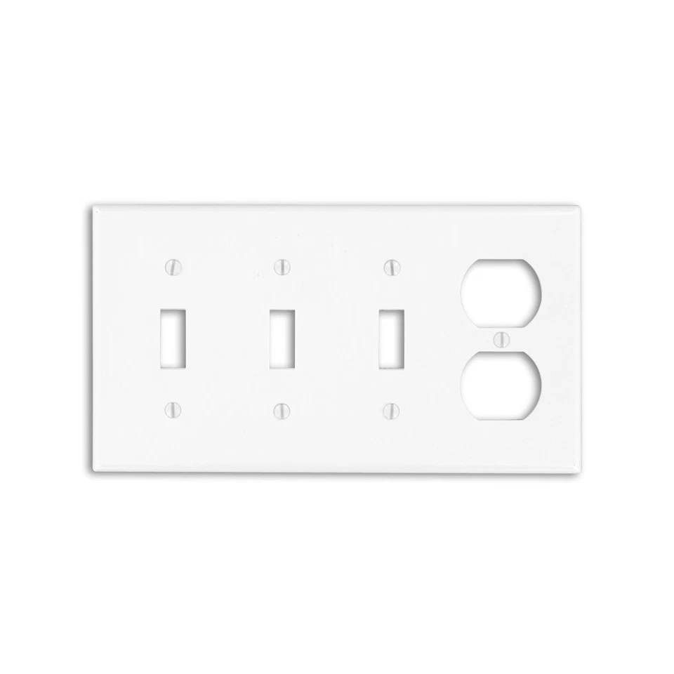 Leviton 4-Gang 3-переключатель 1-дуплексное устройство комбинация настенная пластина, стандартный размер,... - Изображение 1 из 1