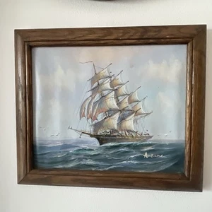 Original Impressionist Maritime Oil On Canvas Signed Ambrose Stunning Detail - Picture 1 of 12