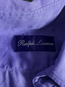 Ralph Lauren Purple Label Men's Linen Shirt Size 15.5 Long Sleeve, Made in Italy - Picture 1 of 5