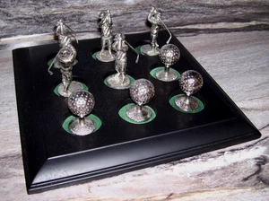 International Silver Co.Golfers Tic Tac Toe Game Pewter 9.75" x 9.75" - Picture 1 of 7