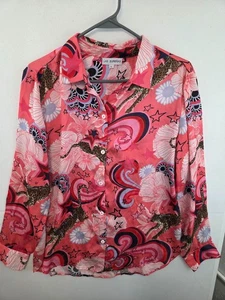 Las Surenas Stardust Pink Button Front Shirt Damen Large NEU #1 - Bild 1 von 3