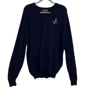 Vintage Wolsey Blue Long Sleeve Knit Scottish Wool Muirfield Golf Warm Sweater - Picture 1 of 9