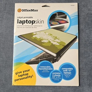 OfficeMax Inkjet Printable Laptop Skin  3 Sheets 8.5"x11"  Fits 15" Laptops  NEW - Picture 1 of 2