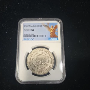 1966 mo Mexico City Mint Mexican Silver Peso - NGC Genuine - Picture 1 of 2