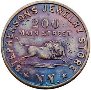 (1850er) New York NY 24a (R-4) Stephenson Händler Medaille  - Bild 1 von 2
