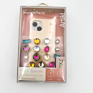 NEU ARTIKL POP CHARMS iPhone Hülle iPhone 15/14/13 15 mit Schmucksteinen besetzte Charms befestigt - Bild 1 von 6