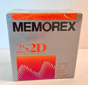 Memorex 2S2D Double Sided 3.5" Microdisks Floppy Discs 10-PACK - SEALED - Photo 1/4