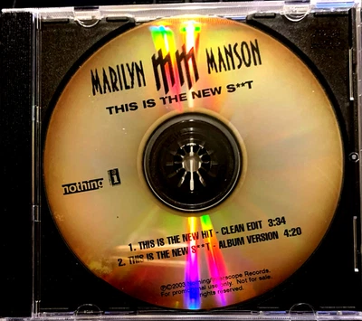 MARILYN MANSON "This Is The New (S)hit" US Promo CD W/ RARE Gold Shading 2 Mixes - Image 1 of 4
