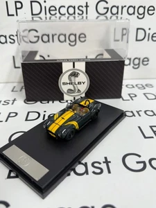 FINE WORKS 64 Shelby Cobra 427 S/C Dark Gray w/ Yellow Stripes 1:64 Diecast - Picture 1 of 3